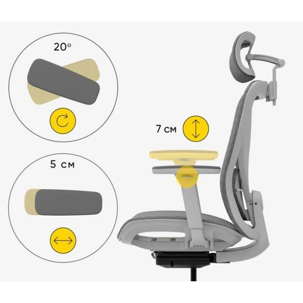 Фото - Крісло офісне Mealux Q1 Air Grey (HF Q-1 M/G)